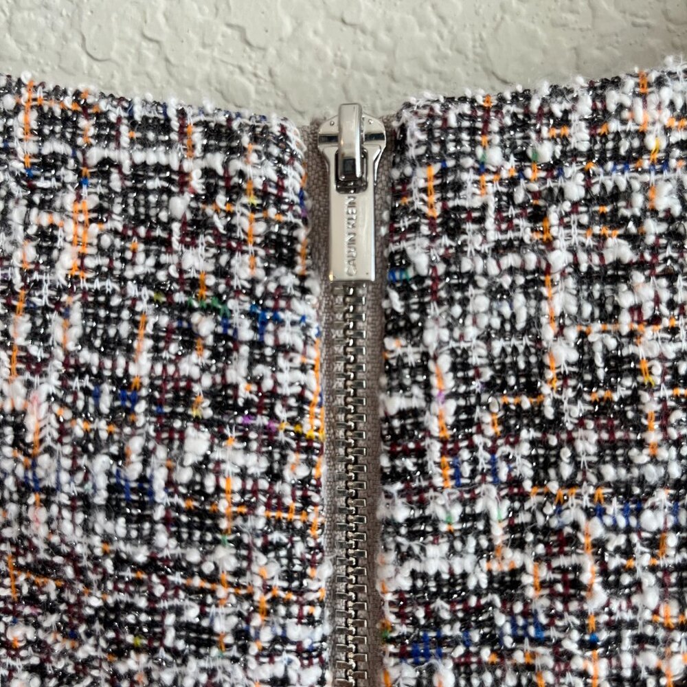 Calvin Klein Women Multicolored Tweed Sheath Dress Sz 10 Business Chic Preppy - Picture 5 of 10